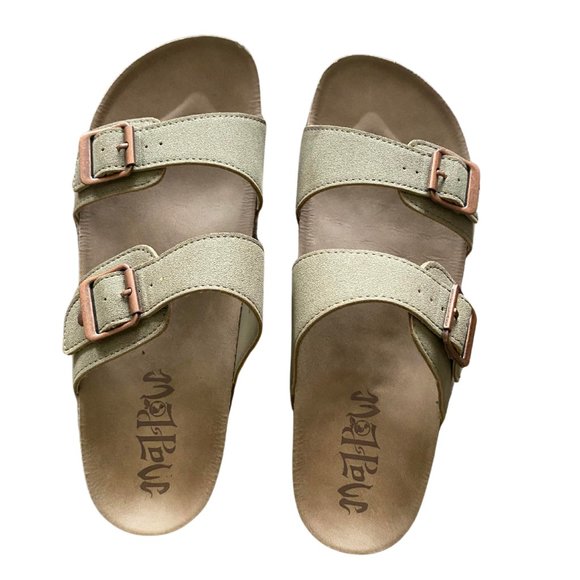 Mad Love Shoes - Mad Love Slide on Buckle Sandals - Size 8